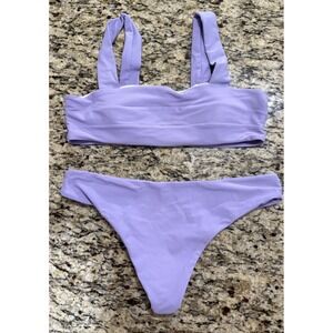 Zaful Lavendar Thick Strap‎ Cheeky Bikini Women's Size S